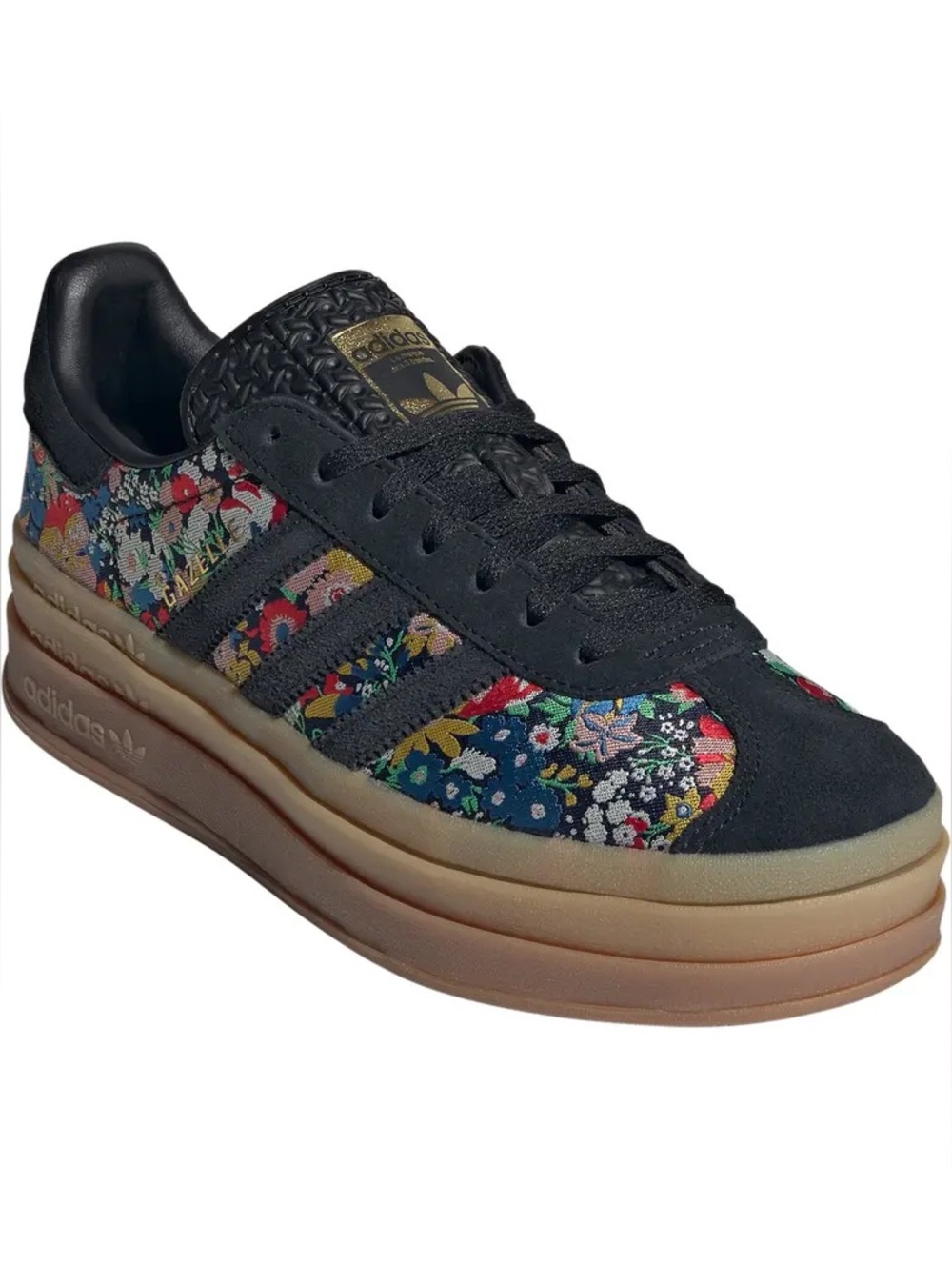 Adidas x liberty of London black floral gazelle bold sneakers women’s size 7
